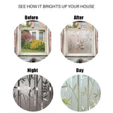 Bamboo Window Film Stained Glass Film Frosted Window Decal Decorative Window Cling No Glue Removable Window Stickers - Close-Up Angle