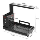 Kitchen Sink Caddy Organizer 304 Stainless Steel Sponge Soap Brushes Dispenser Holder with Rag Rack Suction Cups Dishcloth Holder with Drain Pan - Close-Up Angle
