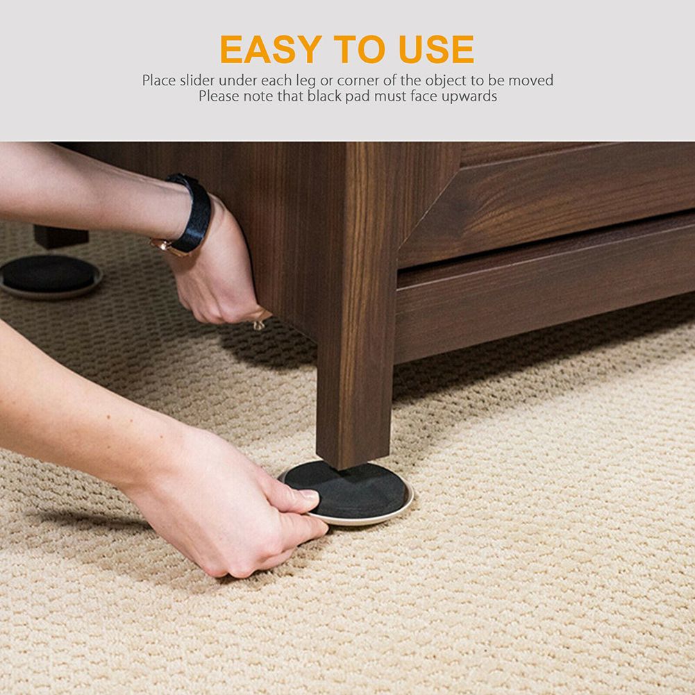 16Pcs 3.5 inch Round Carpet Furniture Sliders for Carpeted and Hard Floor Surface