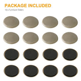 16Pcs 3.5 inch Round Carpet Furniture Sliders for Carpeted and Hard Floor Surface - Low Angle