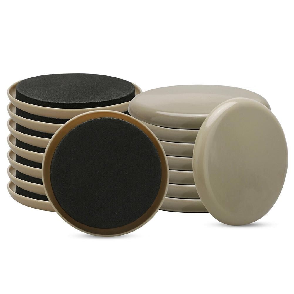16Pcs 3.5 inch Round Carpet Furniture Sliders for Carpeted and Hard Floor Surface