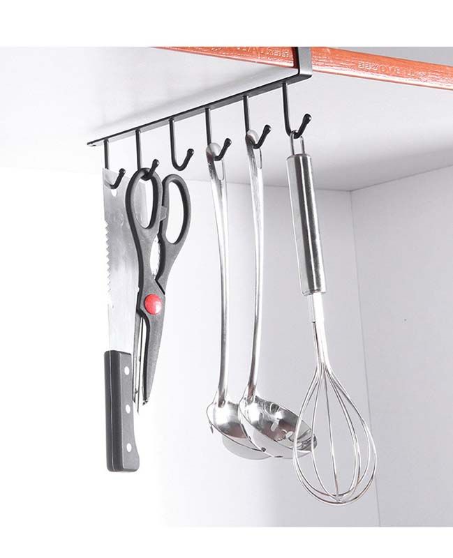 Cup Board Hanging Hook Cabinet Glass Mug Holder Rack Organizer Home Kitchen