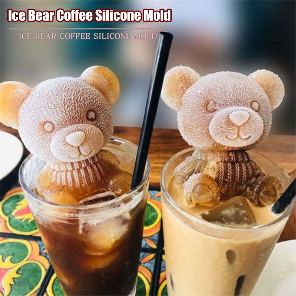 3D Teddy Bear Fondant Mold Silicone Animal Mold Soap Candle Mold Ice Cube for Coffee Milk Tea Candy Gummy Fondant Cake Baking Cupcake Topper Decoration