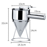 Stainless Steel Piston Funnel with Support Octopus Balls Tool for Sauce Cream Dosing Funnel