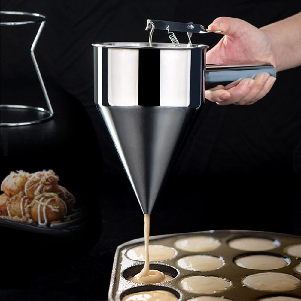 Stainless Steel Piston Funnel with Support Octopus Balls Tool for Sauce Cream Dosing Funnel
