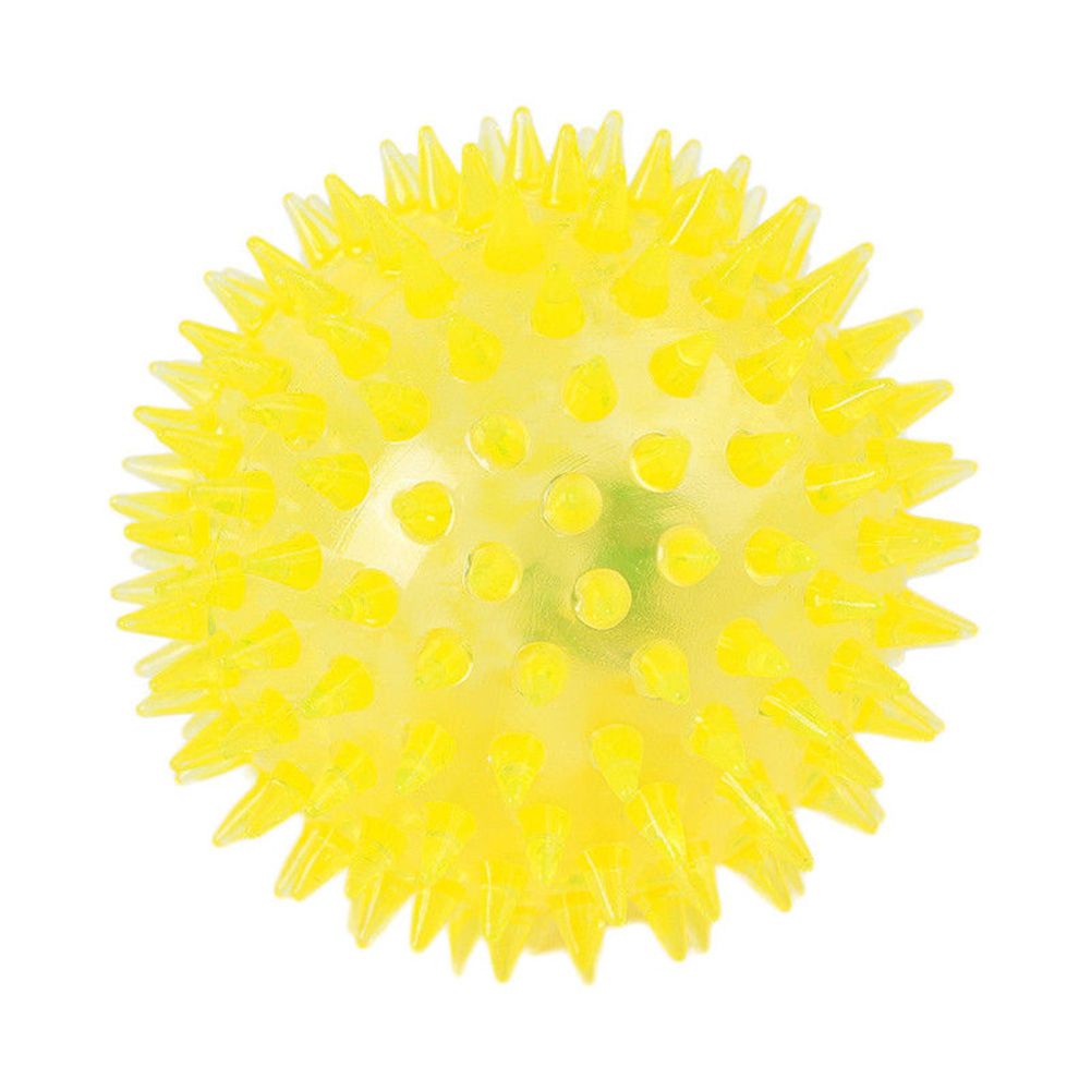 PVC Pet Dog Puppy LED Ball Light Up Flashing Play Toy Chasing Bounce Spiky Ball