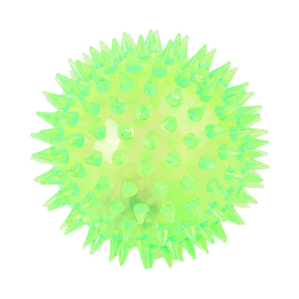 PVC Pet Dog Puppy LED Ball Light Up Flashing Play Toy Chasing Bounce Spiky Ball