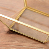 Geometric Transparent Glass Flower Room Glass Ring Box Wedding Ring Jewelry Box Home Decor
