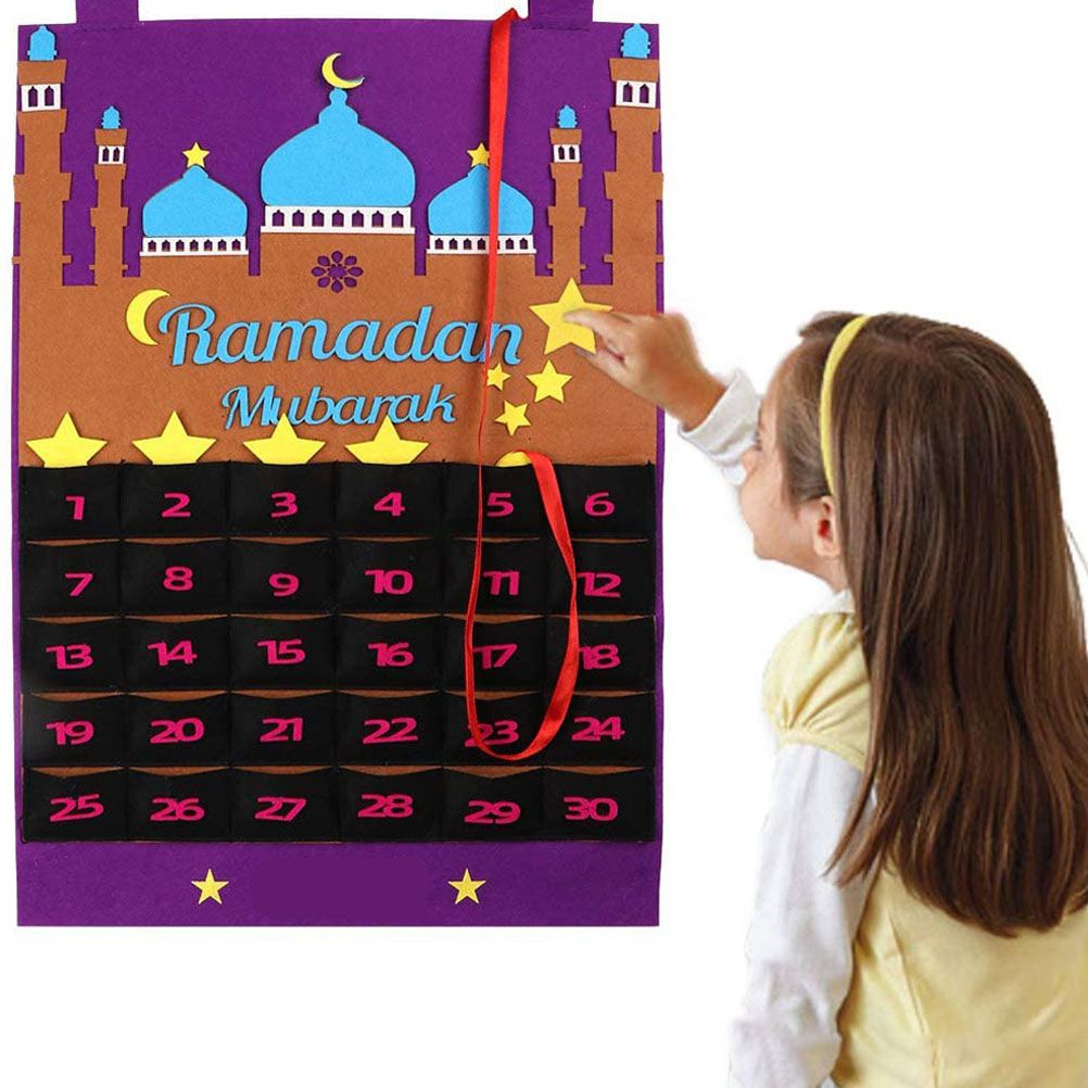 Eid Mubarak Countdown Calendar Felt Eid Mubarak Advent Calendar Ramadan Party Decoration