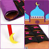 Eid Mubarak Countdown Calendar Felt Eid Mubarak Advent Calendar Ramadan Party Decoration - Top-Down View