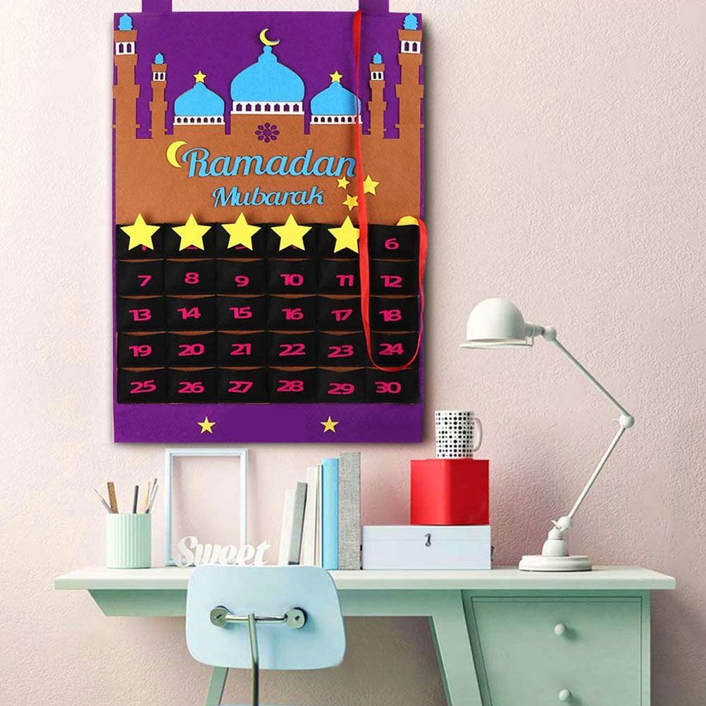 Eid Mubarak Countdown Calendar Felt Eid Mubarak Advent Calendar Ramadan Party Decoration