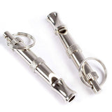 Portable Pet Dog Whistle Keychain Two Tone Ultrasonic Flute Stop Barking Sound Repeller Dog Training Whistle - Close-Up Angle