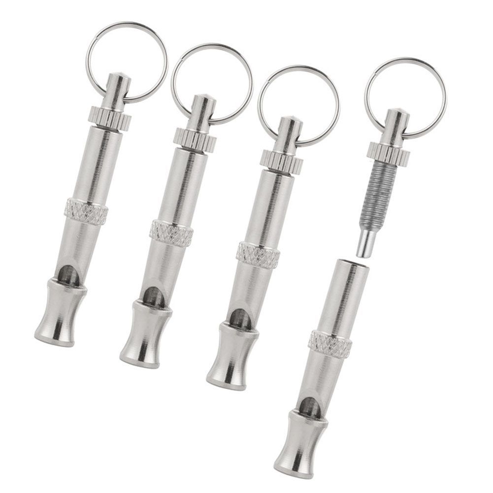Portable Pet Dog Whistle Keychain Two Tone Ultrasonic Flute Stop Barking Sound Repeller Dog Training Whistle