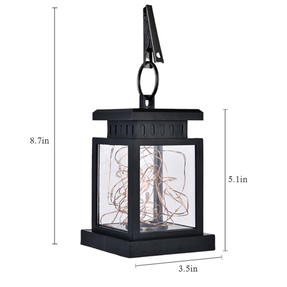 Solar Lantern Lights Outdoor LED Solar Table Lamp Hanging Lantern with Clip for Garden Patio Landscape Decoration