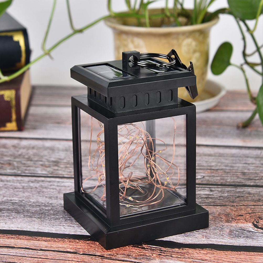 Solar Lantern Lights Outdoor LED Solar Table Lamp Hanging Lantern with Clip for Garden Patio Landscape Decoration