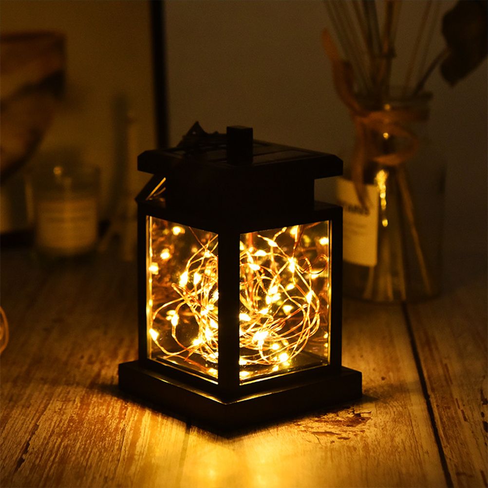 Solar Lantern Lights Outdoor LED Solar Table Lamp Hanging Lantern with Clip for Garden Patio Landscape Decoration