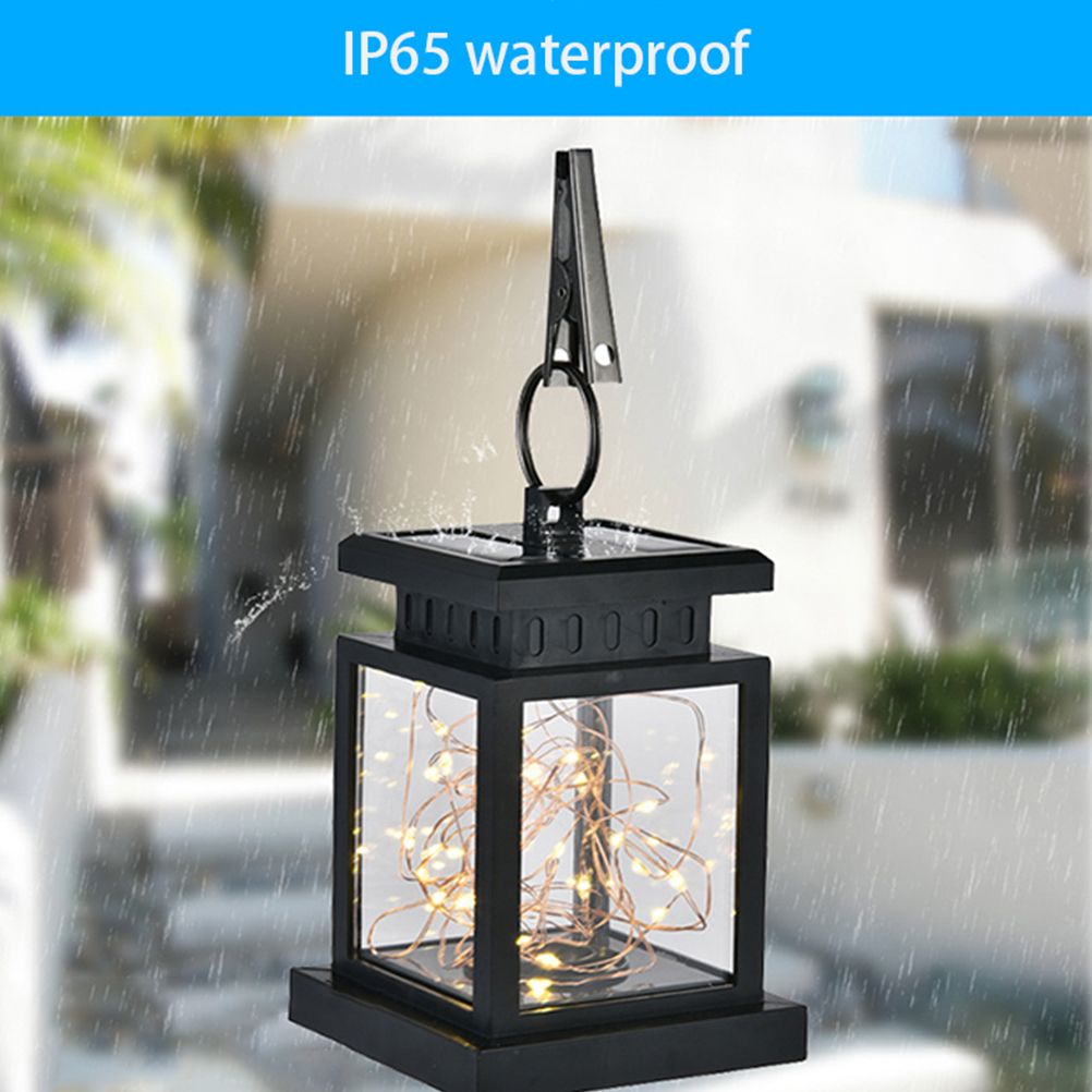 Solar Lantern Lights Outdoor LED Solar Table Lamp Hanging Lantern with Clip for Garden Patio Landscape Decoration