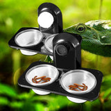 Reptile Food Bowl Insect Breeding Container Wall Hanging Water Dispenser for Spiders Lizards