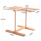 Collapsible Wooden Pasta Drying Rack Beechwood Noodle Spaghetti Holder - Front View