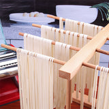 Collapsible Wooden Pasta Drying Rack Beechwood Noodle Spaghetti Holder - Top-Down View
