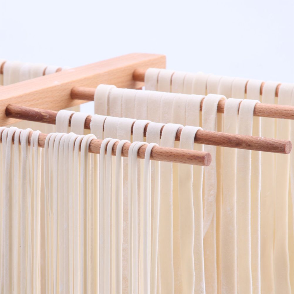 Collapsible Wooden Pasta Drying Rack Beechwood Noodle Spaghetti Holder