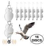16PCS Bird Repellent Reflective Owl Shaped Bird Repellant with Bells Garden Plant Protector