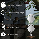 16PCS Bird Repellent Reflective Owl Shaped Bird Repellant with Bells Garden Plant Protector - Side View