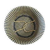 Nordic Foldable Seagrass Storage Basket Patchwork Seagrass Garden Flower Pot Planter Laundry Basket - Front View