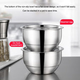 Stainless Steel Steaming Egg Bowls With Lid Anti Scald Food Mixing Bowl DIY Cake Bread Mixer Kitchen Utensil Bowl - Front View