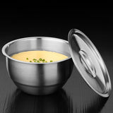 Stainless Steel Steaming Egg Bowls With Lid Anti Scald Food Mixing Bowl DIY Cake Bread Mixer Kitchen Utensil Bowl