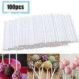 100pcs Cake Sticks Plastic Chocolate Stick Cake Decorating