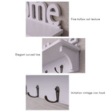 Sweet Home Wooden Wall Mounted Coat Hook Wall Hook with Shelf Keyboard and Four Hooks Home Decor - Side View