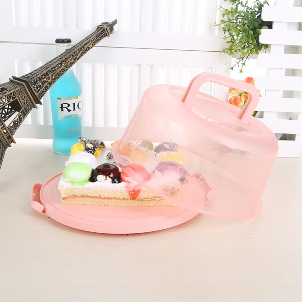 Portable Cupcake Carrier Food Preservation Boxwith Handle Transparent Cake Box
