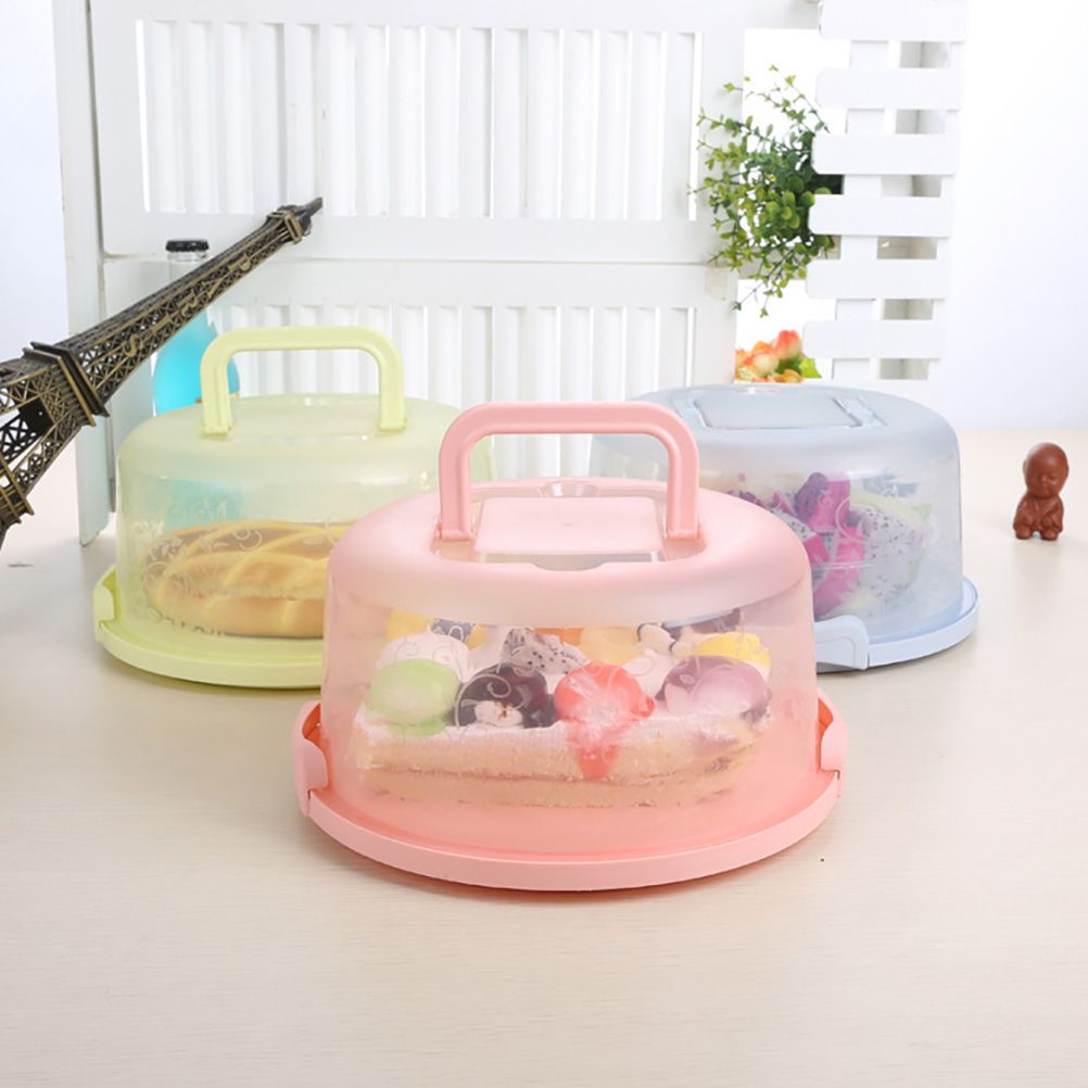 Portable Cupcake Carrier Food Preservation Boxwith Handle Transparent Cake Box