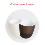 Corner Wall Mounted Flowerpot Self Watering Flower Pot Plastic Plant Pot - Top-Down View