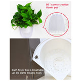 Corner Wall Mounted Flowerpot Self Watering Flower Pot Plastic Plant Pot - Rear View