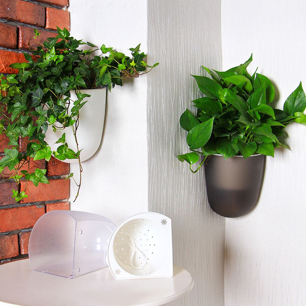 Corner Wall Mounted Flowerpot Self Watering Flower Pot Plastic Plant Pot