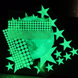 3D Wall Stickers Luminous Dots and Moon Wall Decals Fluorescent and Moon Wall Decor for Kids Nursery Bedroom Ceiling - Top-Down View
