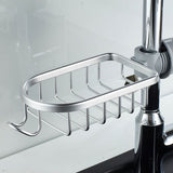 Kitchen Faucet Sponge Holder Stainless Steel Kitchen Sink Caddy Basket Organizer Bathroom Shower Faucet Storage Rack