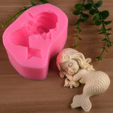 Mermaid Silicone Mold Simulation Mermaid Cake Mold Non Stick Mold - Side View