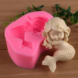 Mermaid Silicone Mold Simulation Mermaid Cake Mold Non Stick Mold - Top-Down View