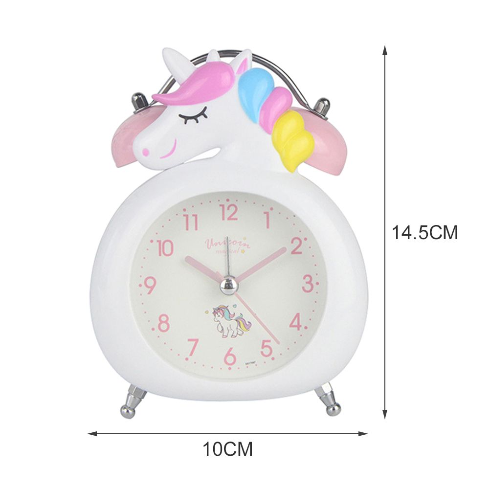 Cute Cartoon Alarm Clock Kids Students Bell Alarm Clock Child Desk Table Clock Night Light Needle Clocks Birthday Gifts