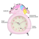 Cute Cartoon Alarm Clock Kids Students Bell Alarm Clock Child Desk Table Clock Night Light Needle Clocks Birthday Gifts - Side View