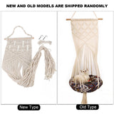 Macrame Cat Hammock Hanging Woven Cat Bed Macrame Wall Decoration - Low Angle