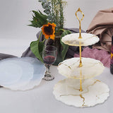 6pcs/set 3 Tier Cake Stand Silicone Resin Tray Molds DIY Irregular Mold Home Decoration Craft - Rear View