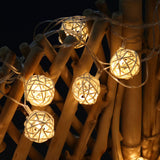 20LED Rattan Ball String Lights Romantic Decorative Fairy Light for Outdoor Indoor - Front View