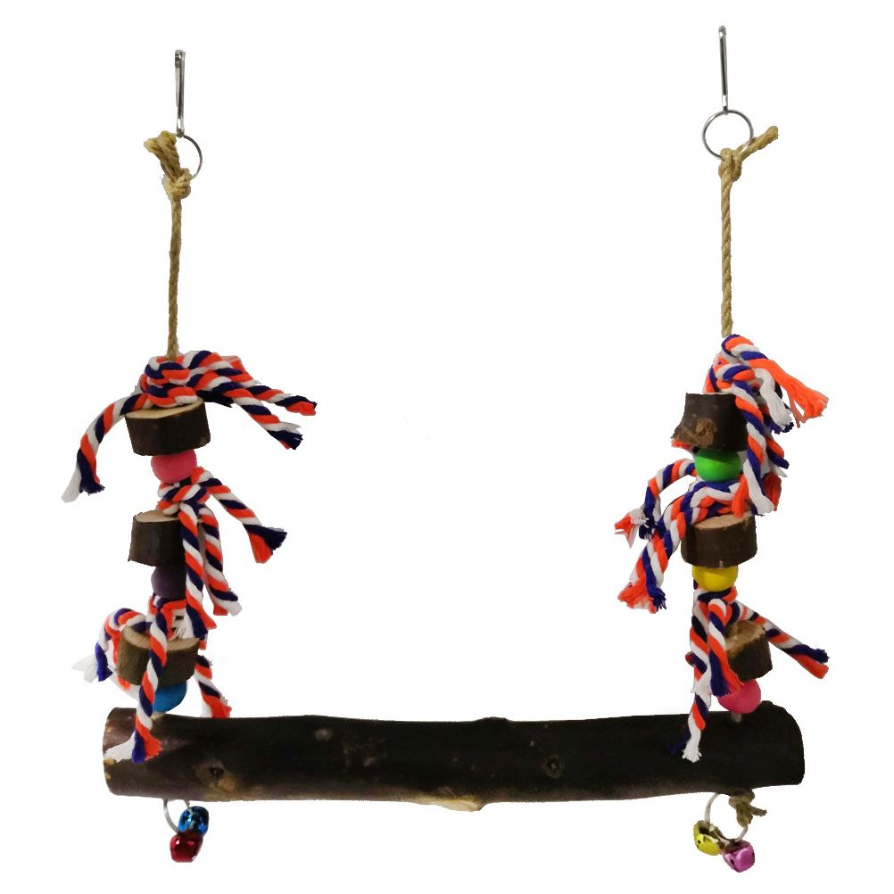 Wooden Chicken Swing Colorful Pet Swing Chew Toy for Chicken and Birds