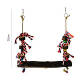 Wooden Chicken Swing Colorful Pet Swing Chew Toy for Chicken and Birds - Side View