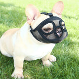 Dog Muzzles Adjustable Breathable Mesh Bulldog Muzzle for Dog Anti Biting Chewing Barking - Front View