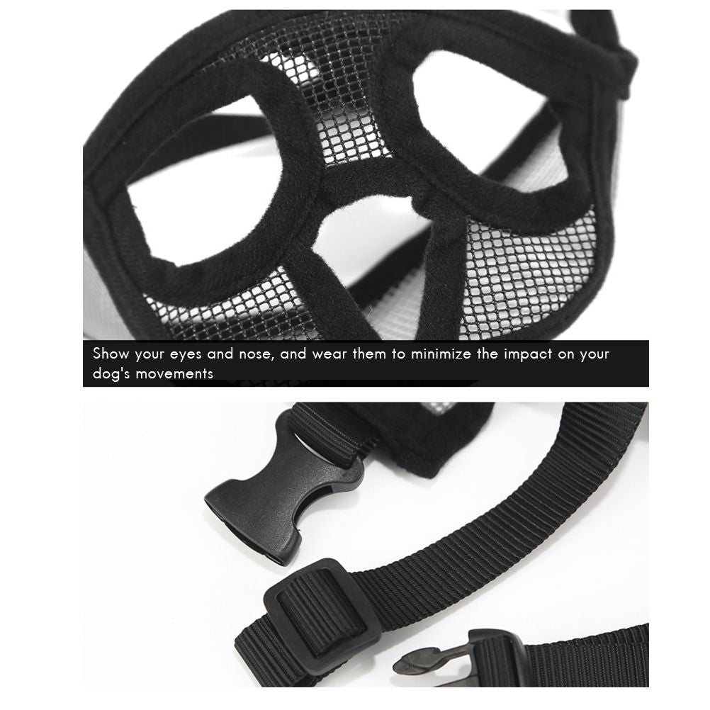 Dog Muzzles Adjustable Breathable Mesh Bulldog Muzzle for Dog Anti Biting Chewing Barking